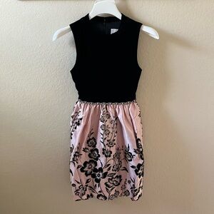 Rare Editions Girls Party Dress | Size 14 | Velvet & Satin | Rose Gold Glitter